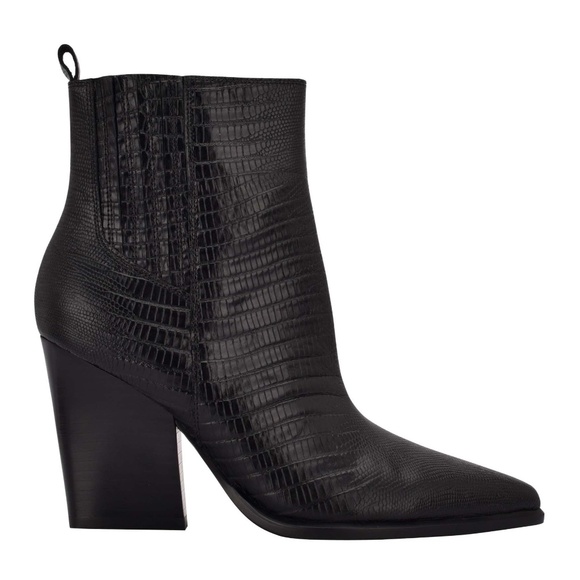 Marc Fisher LTD Mariel 2 Pointed Toe Heeled Croc Embossed Western Bootie… - Picture 1 of 13